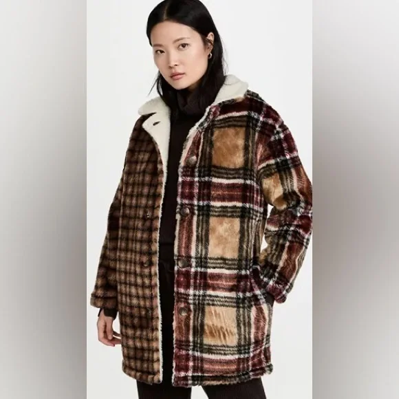 Something Navy Plaid Coat - Picture 3 of 4